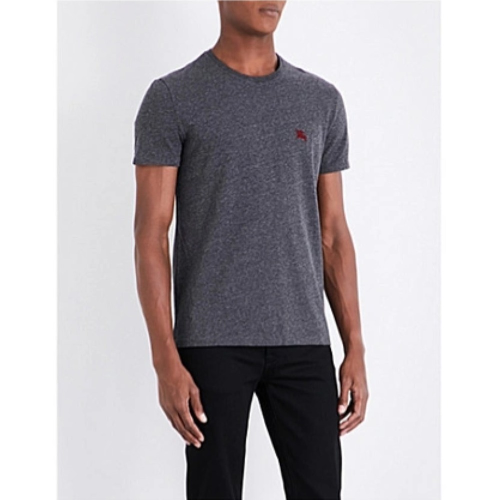 Burberry embroidered horse Charcoal Gray Cotton jersey crew neck T-Shirt M